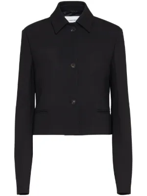 Womens cropped hot sale black jacket