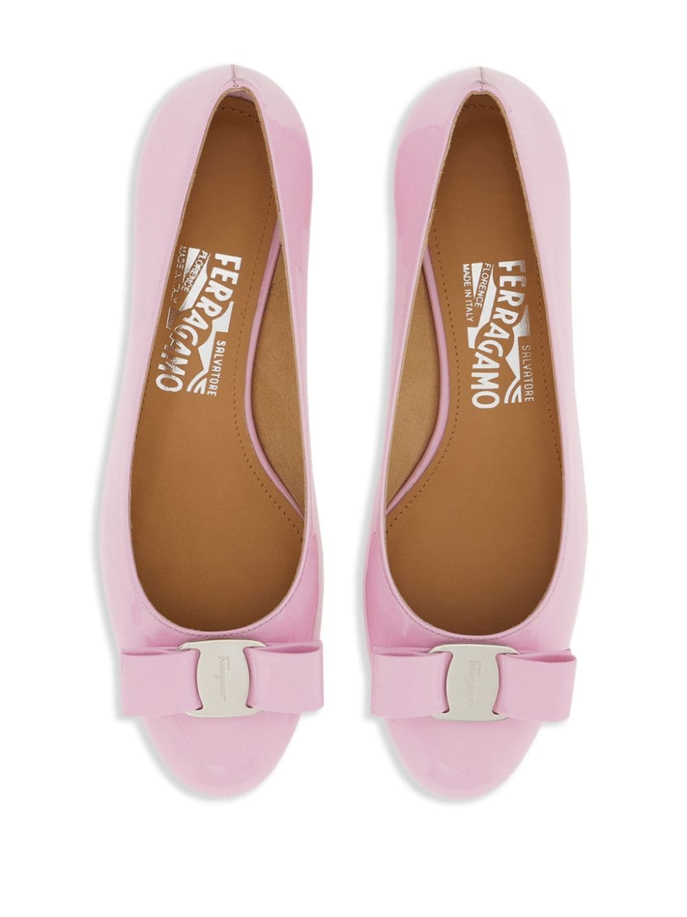 Shop Ferragamo 30mm Vara-bow Ballerina Shoes In Pink