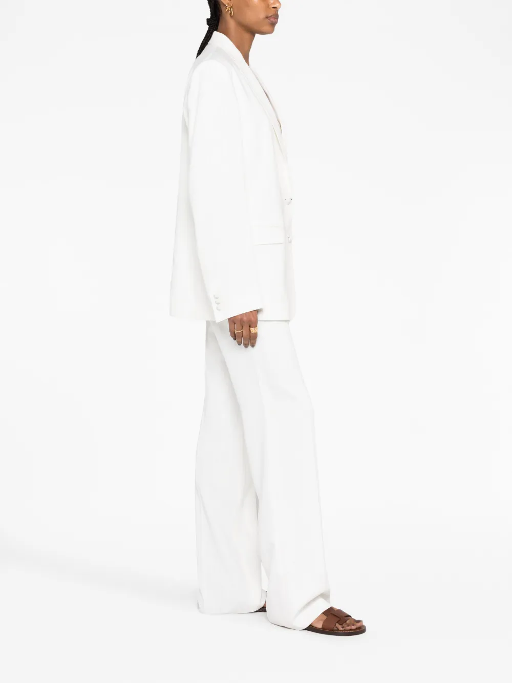 Shop Etro Textured Single-breasted Blazer In White