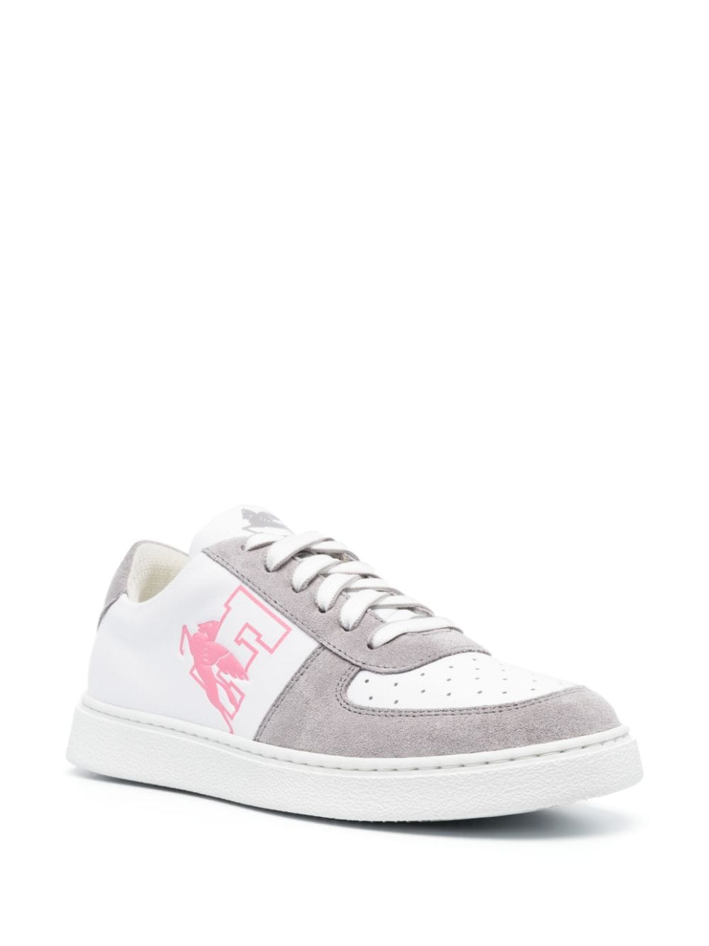 Shop Etro Pegaso Leather Sneakers In Grey
