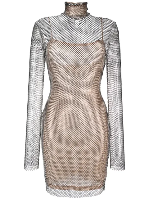 Genny mesh-panelling semi-sheer dress 