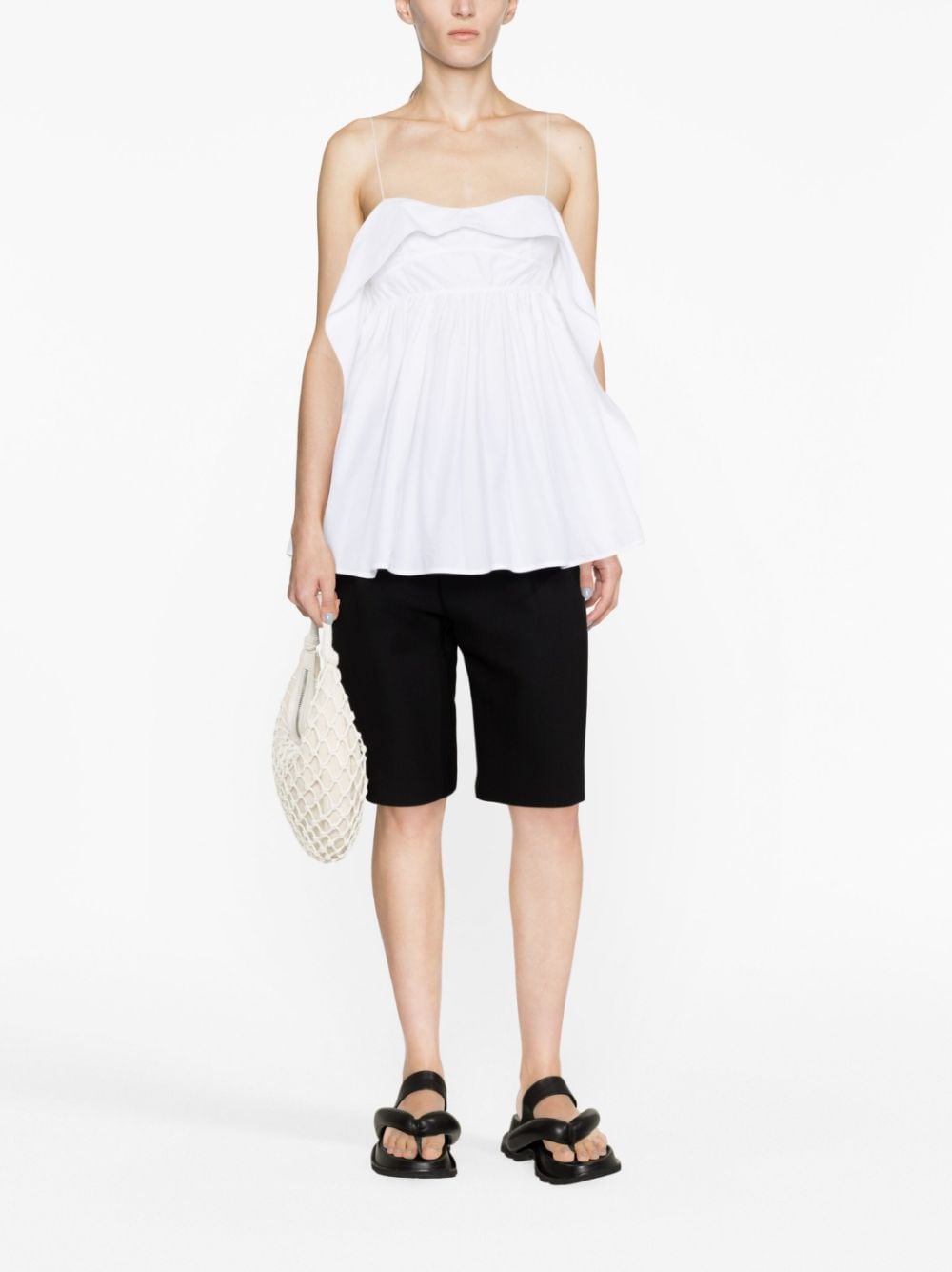 Cecilie Bahnsen cut-out flared top - Wit
