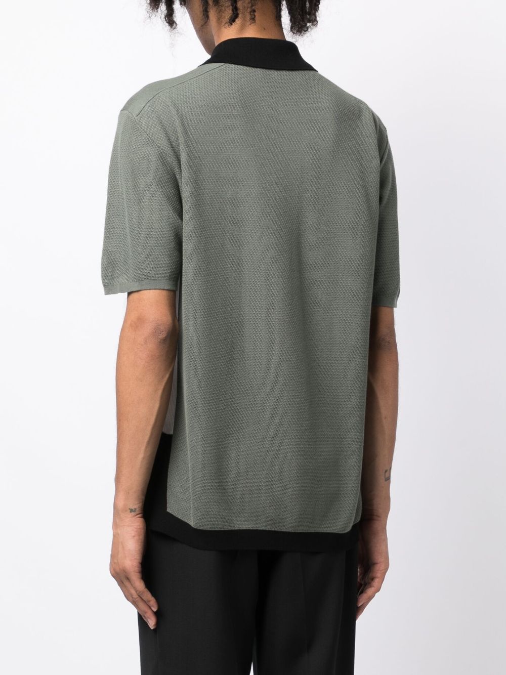 Shop Dunhill Three-tone Cotton Polo Shirt In Green