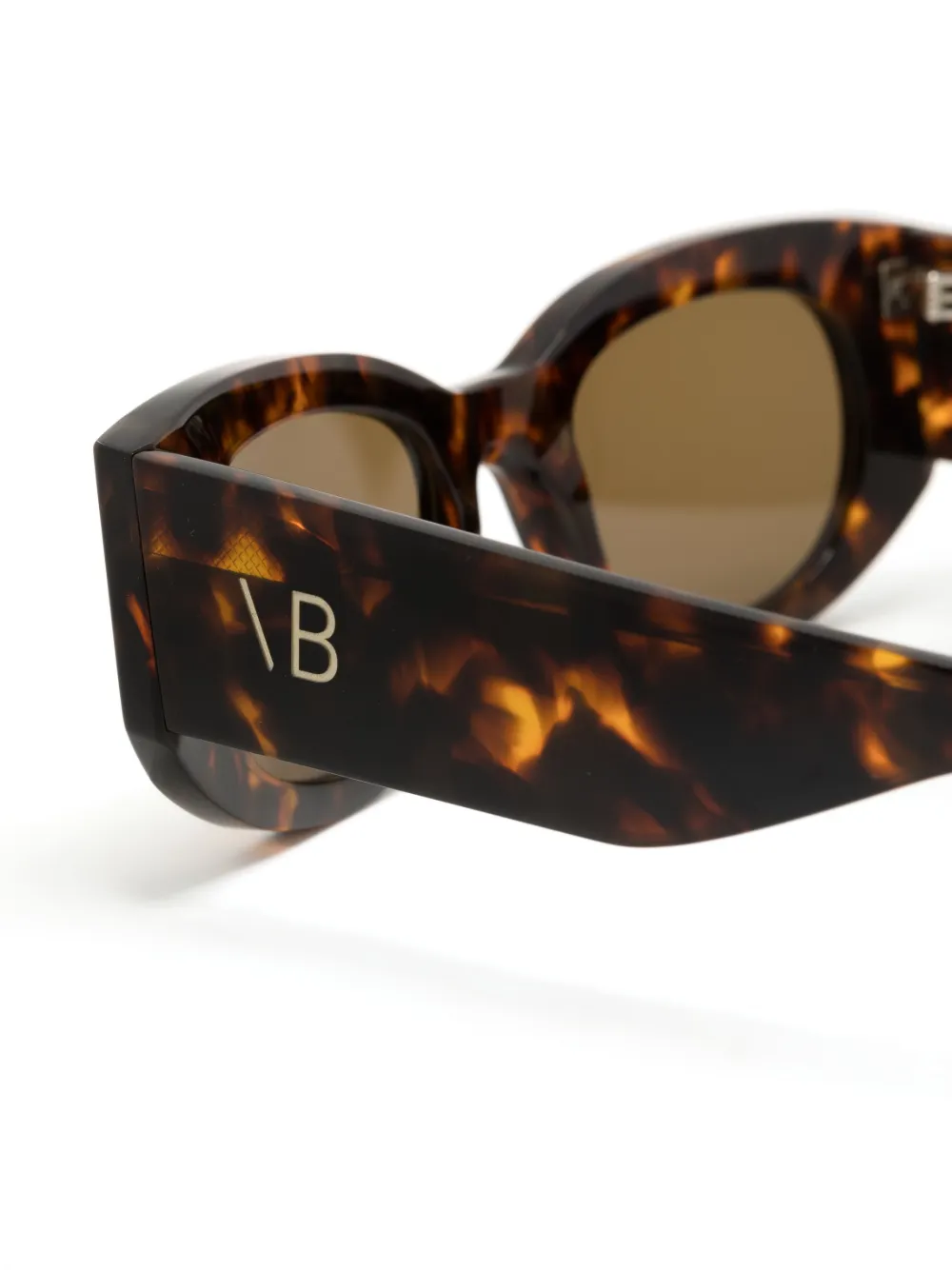  Victoria Beckham Eyewear Tortoiseshell-effect Oval-frame Sunglasses - Brown 