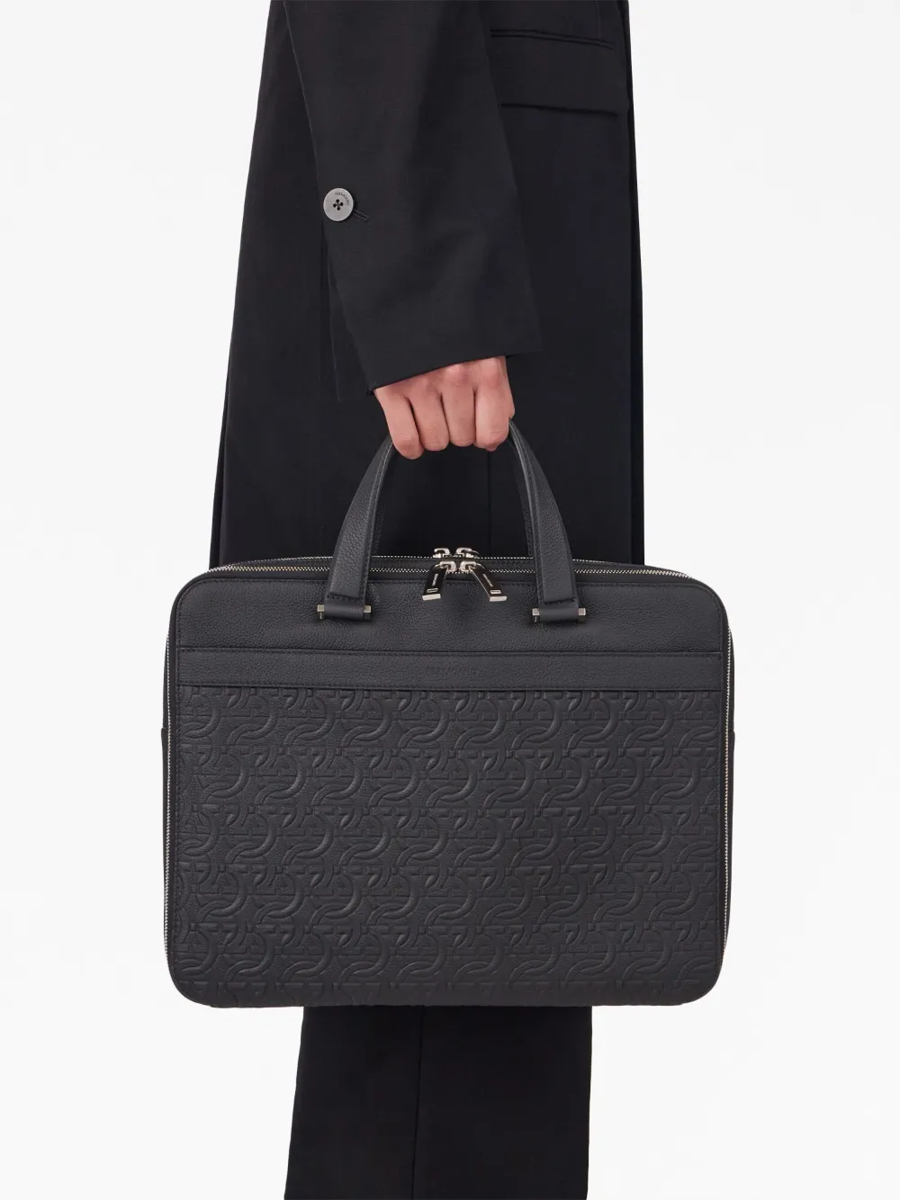 Ferragamo monogram-embossed leather briefcase | Image 2