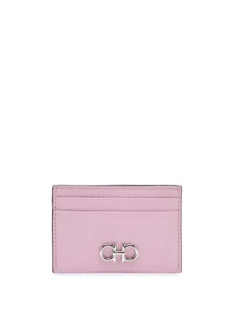 Ferragamo Porta-cartões de couro com placa Gancini