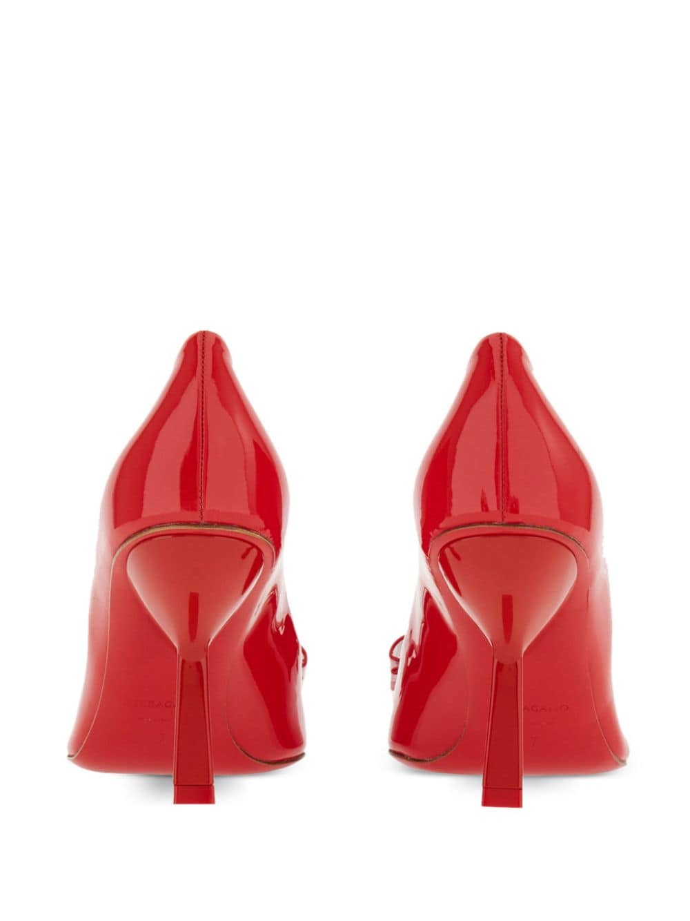 Shop Ferragamo Vara Bow 85mm Patent Leather Pumps In Red