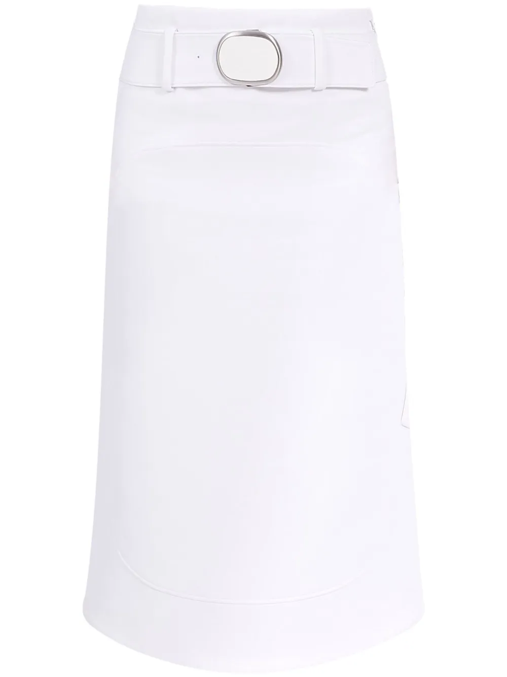 Ferragamo Saia midi assimétrica com cinto | Branco | Image 1