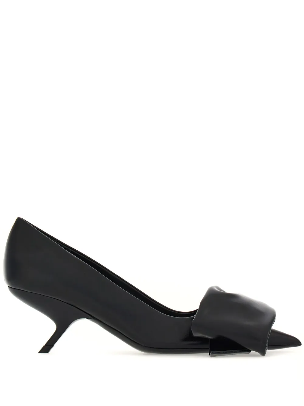 Ferragamo 105mm oversized-bow leather pumps – Black