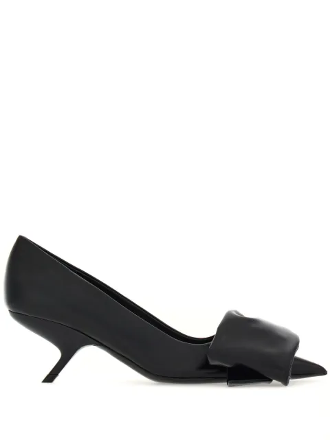 Ferragamo 105mm oversized-bow leather pumps