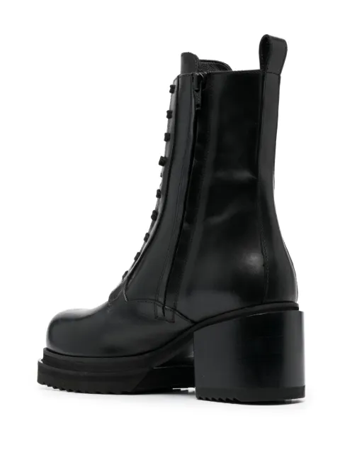 PINKO 70mm leather combat boots 102330A0NYZ99 - 2