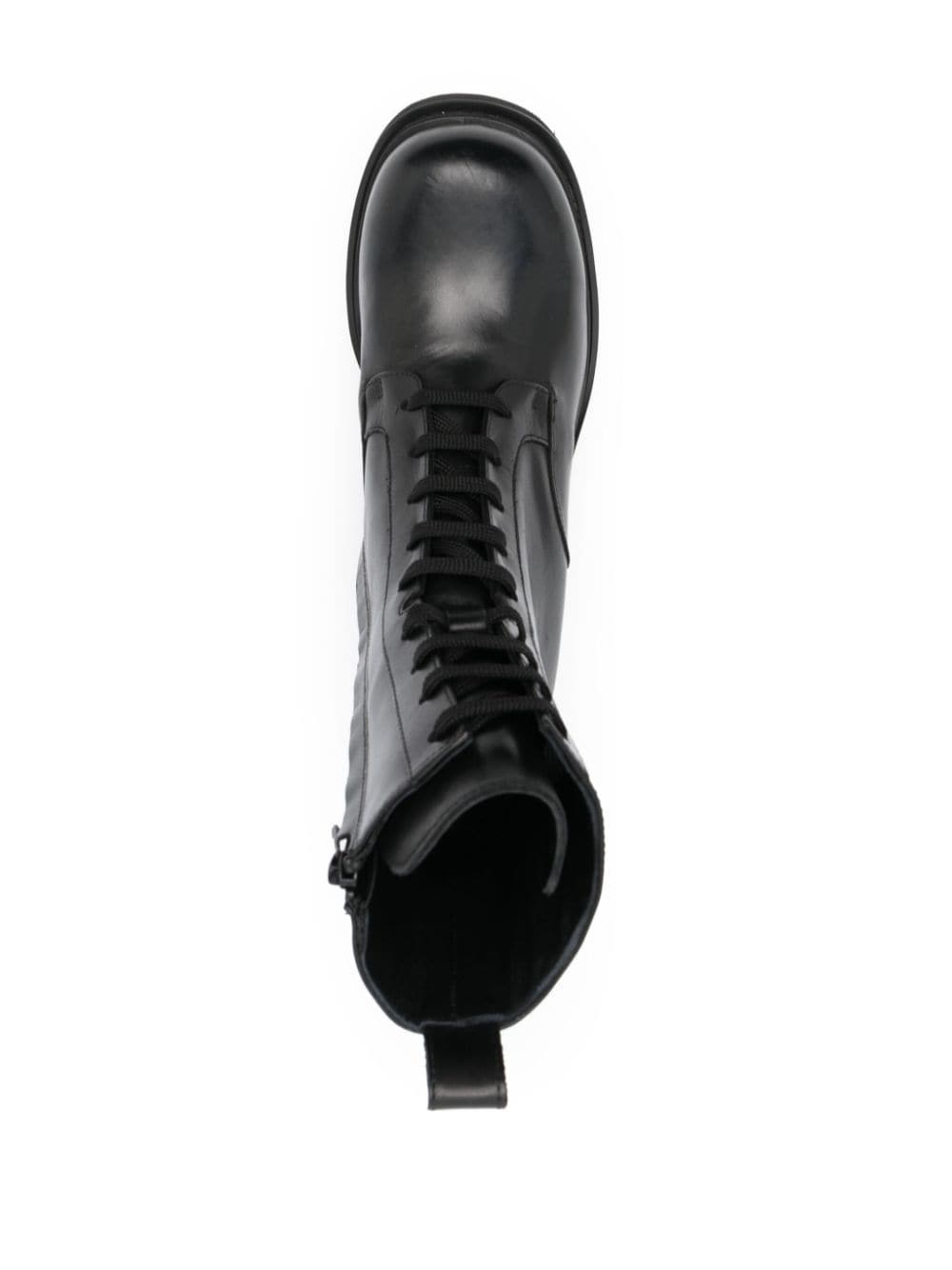 Shop Pinko 70mm Leather Combat Boots In Black