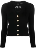 PINKO ribbed-knit V-neck wool cardigan - Black