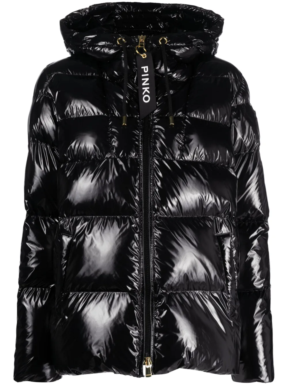 quilted hooded puffer jacket