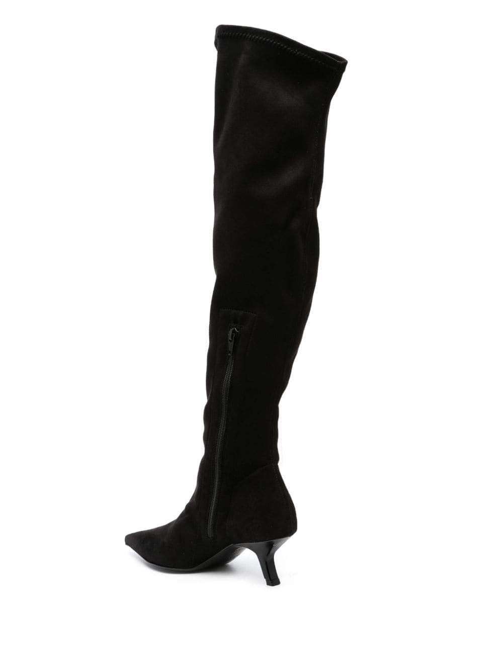 Shop Pinko 65mm Knee-high Suede Boots In Black