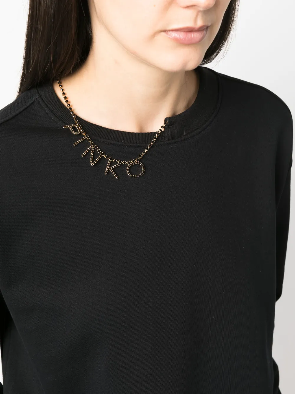 PINKO Sweater met logo bedel Zwart