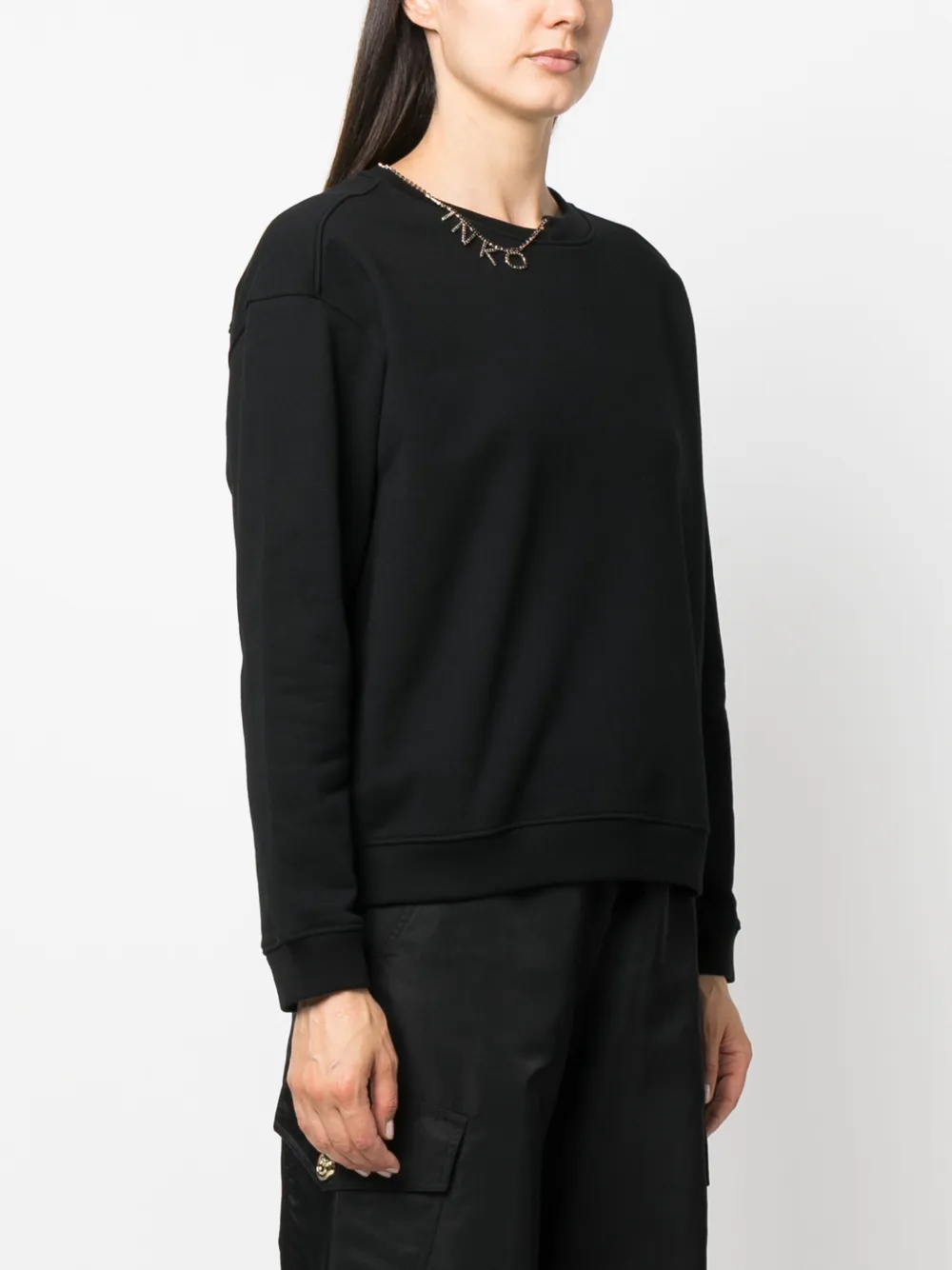 PINKO Sweater met logo bedel Zwart