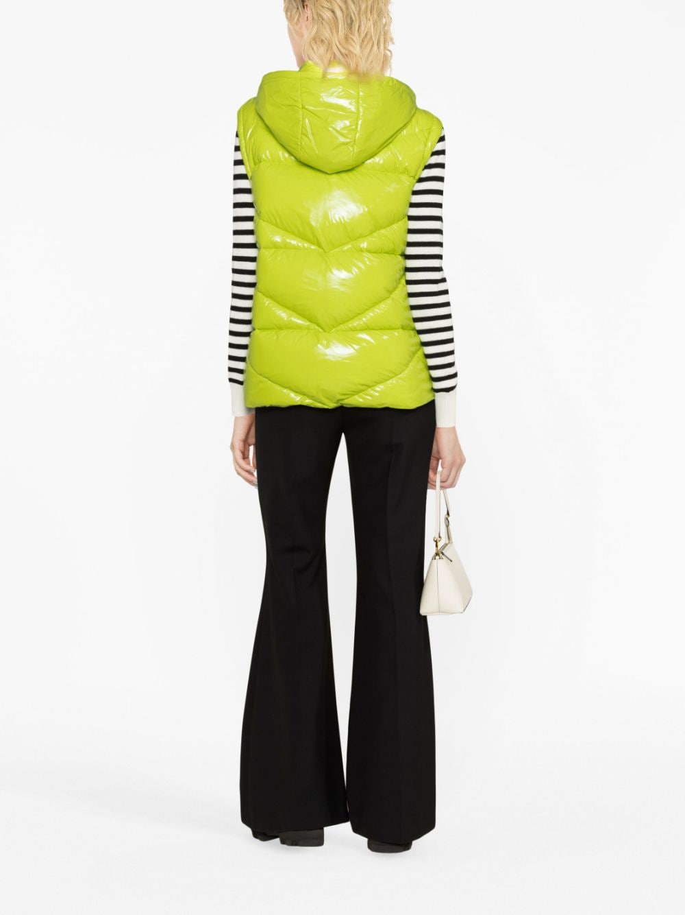 Shop Pinko Quilted Hooded Gilet In Green