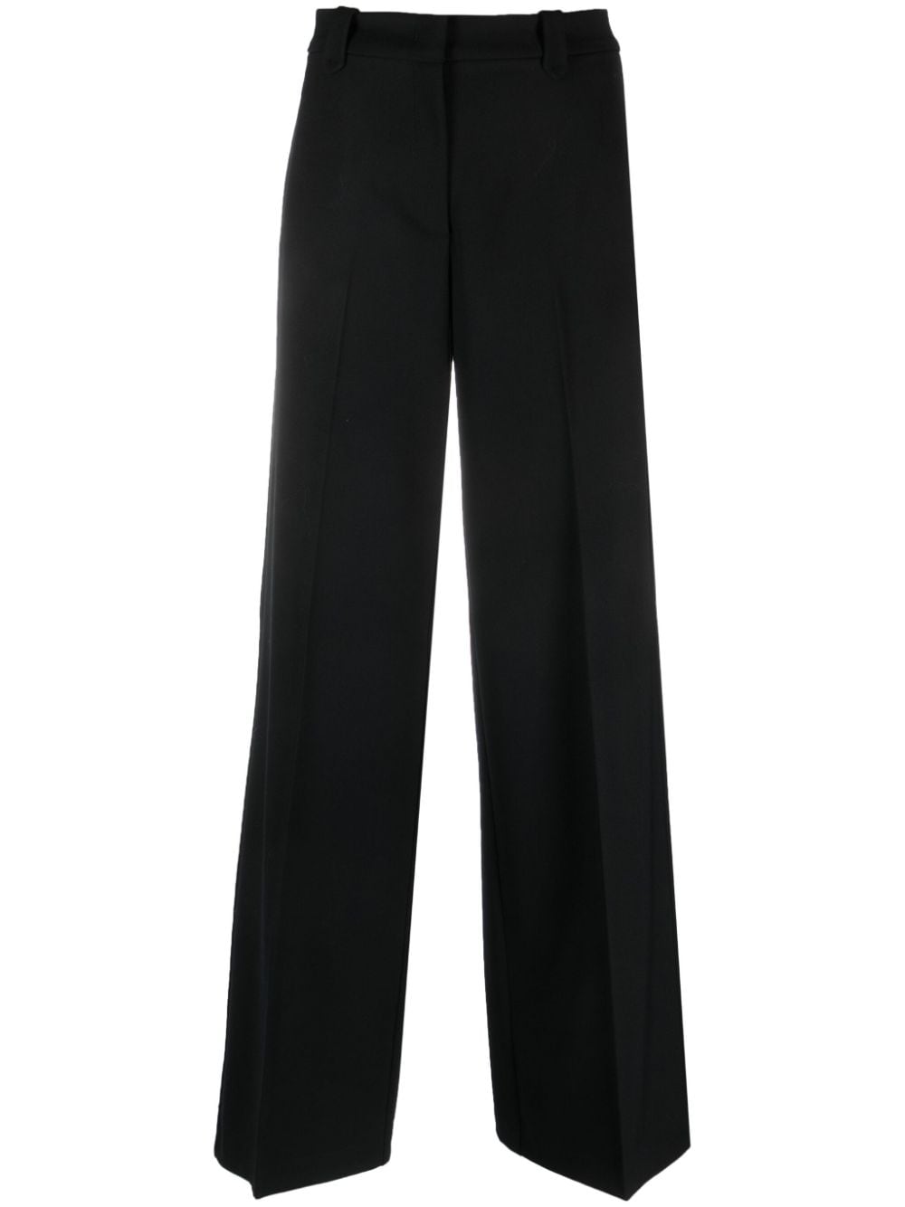 Shop Pinko Pressed-crease Wide-leg Trousers In Black
