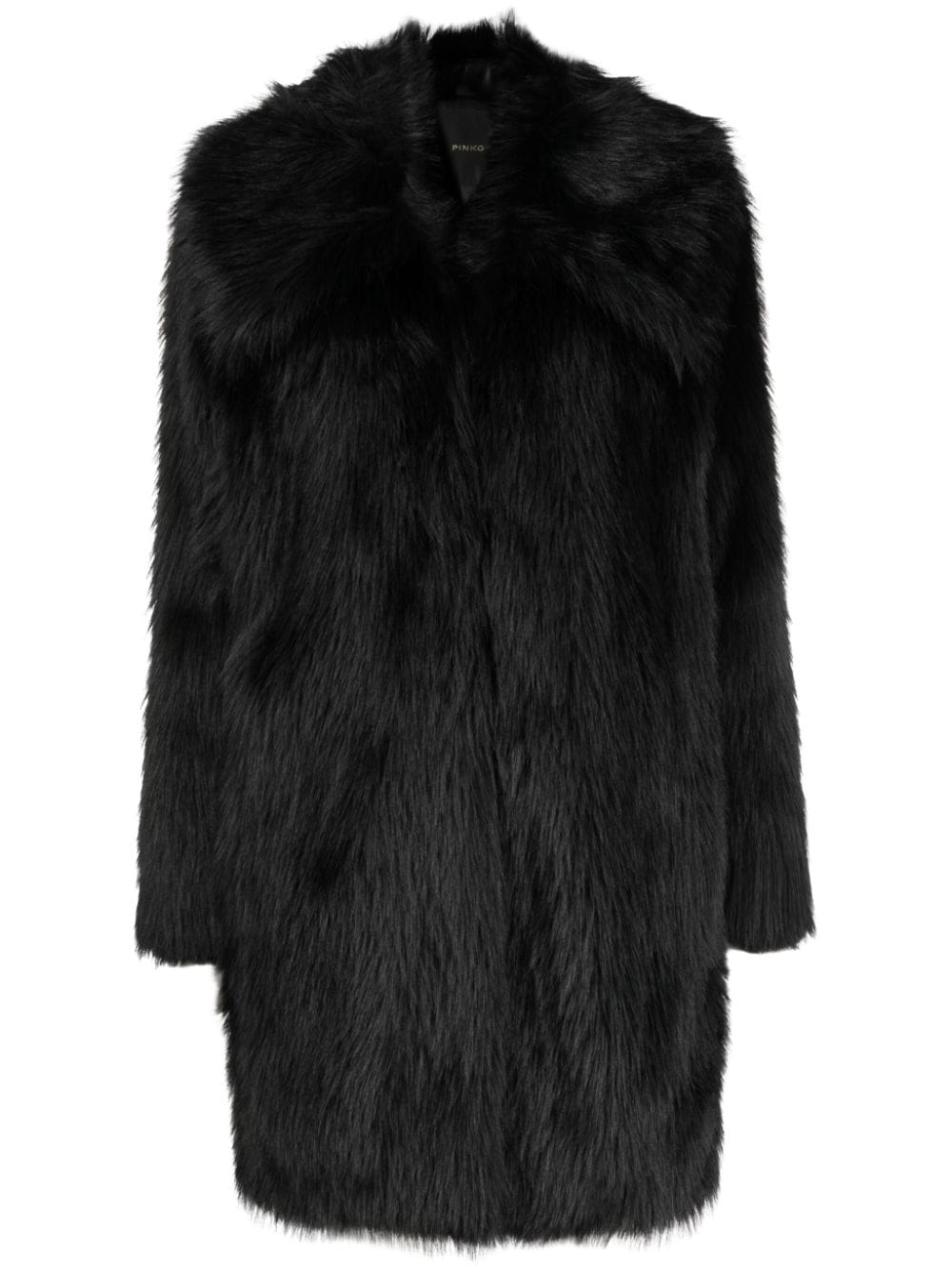 PINKO oversize-collar Faux Fur Coat - Farfetch