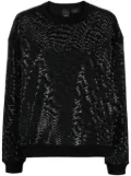PINKO crystal-embellished crew-neck sweatshirt - Black