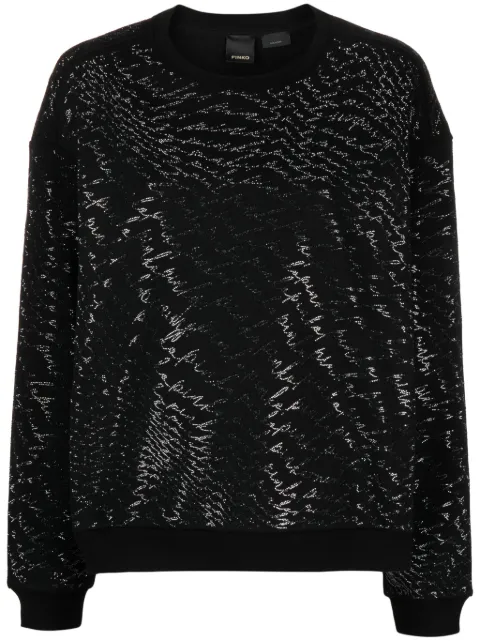 PINKO crystal-embellished crew-neck sweatshirt