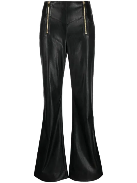 PINKO faux-leather flared trousers