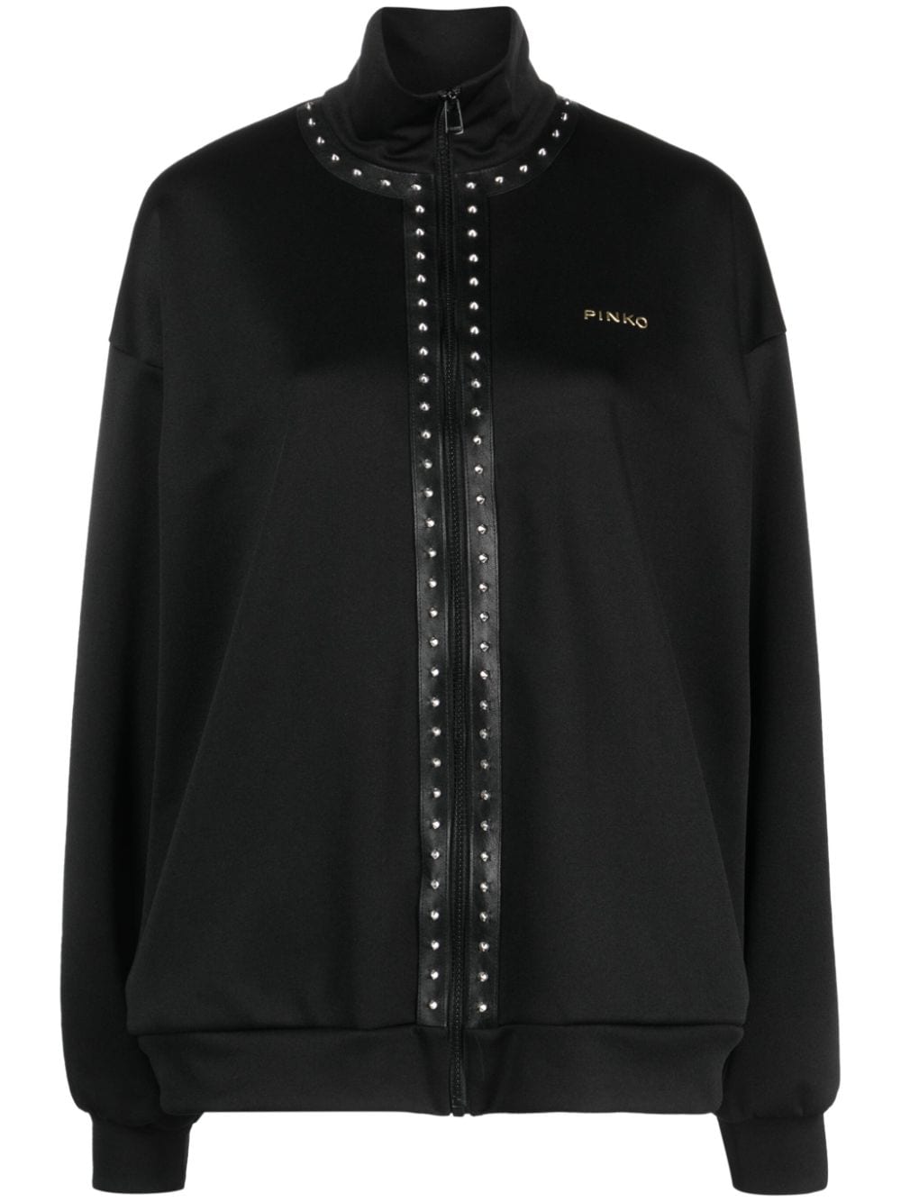 PINKO logo-print zip-up bomber jacket – Black