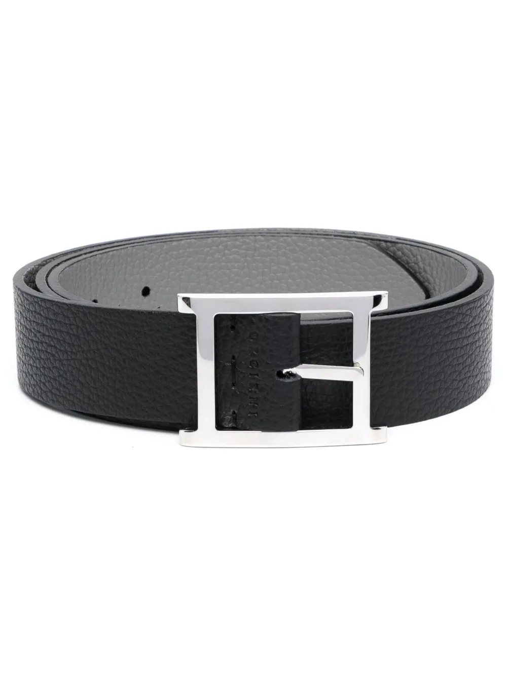 Orciani Logo-debossed Leather Belt In Schwarz