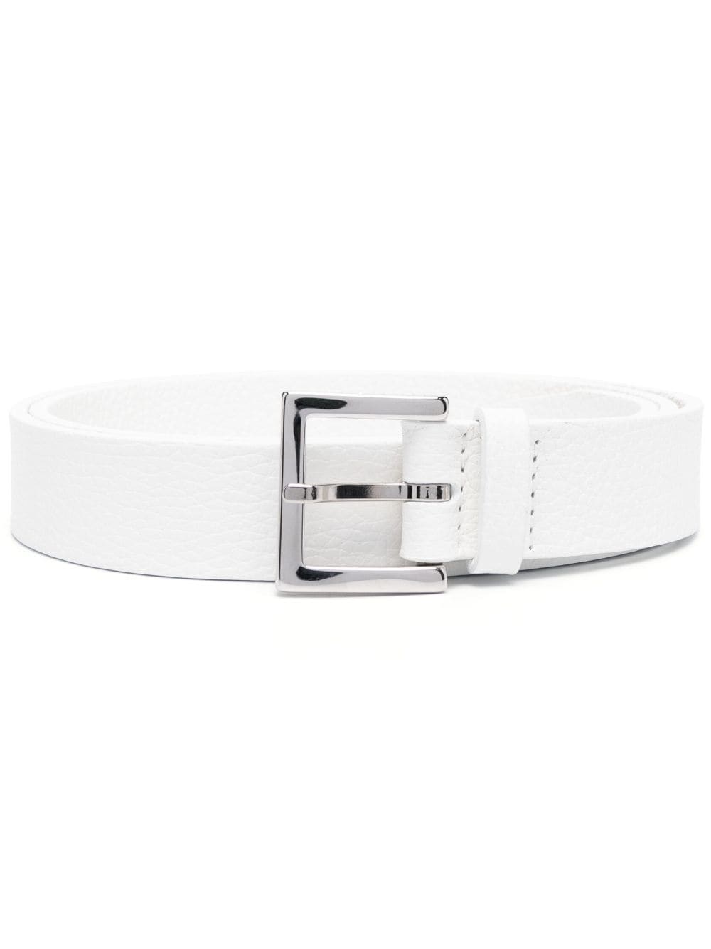 Orciani Grained Leather Belt In Weiss
