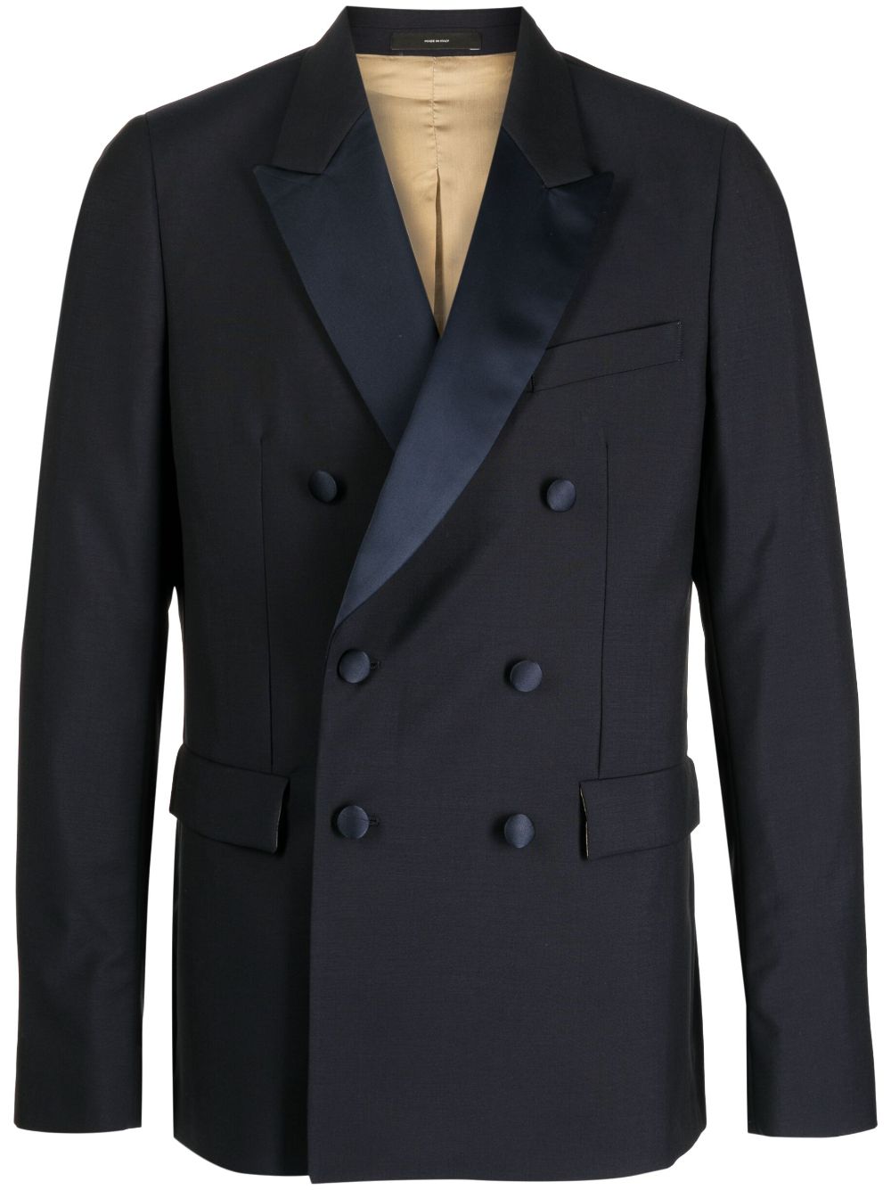 double-breasted wool-mohair blazer