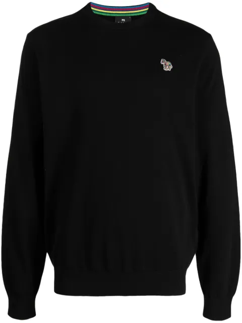 PS Paul Smith zebra-patch crew-neck jumper