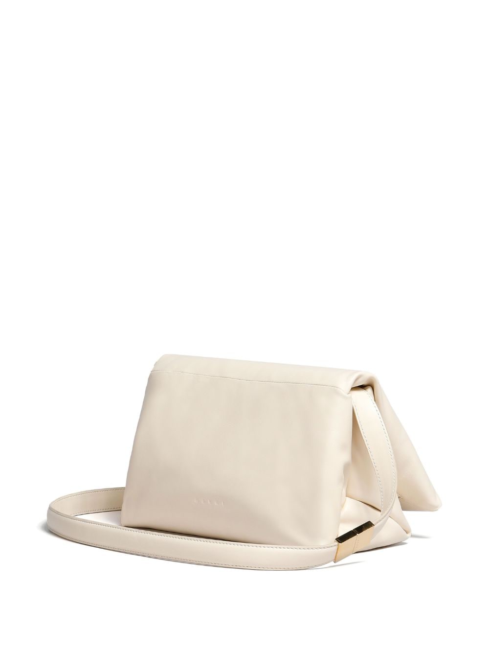 Shop Marni Prisma Leather Shoulder Bag In Neutrals
