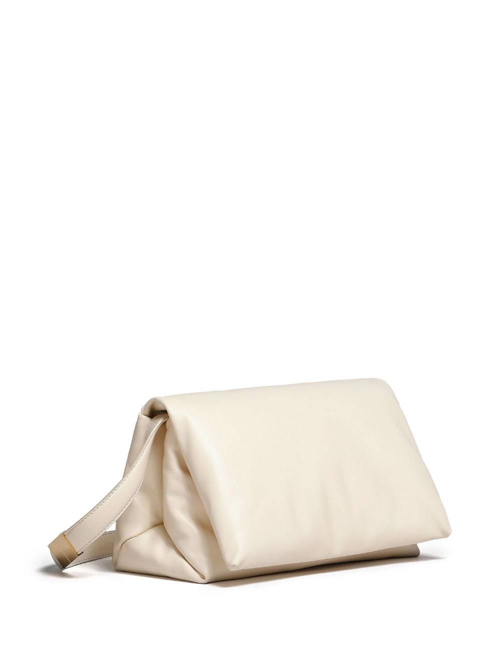 Shop Marni Prisma Leather Shoulder Bag In Neutrals
