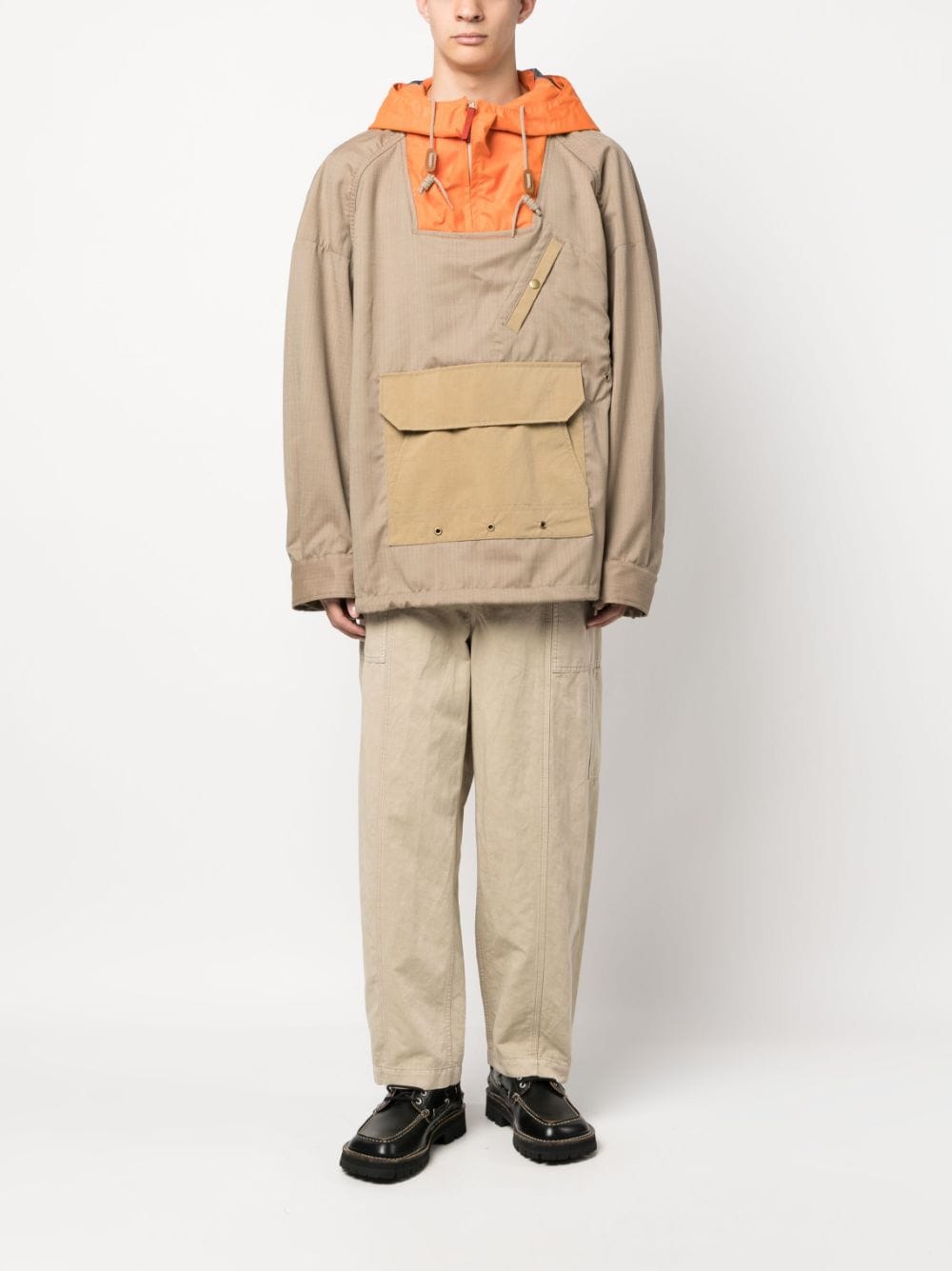 Junya Watanabe MAN striped wool padded jacket - Oranje