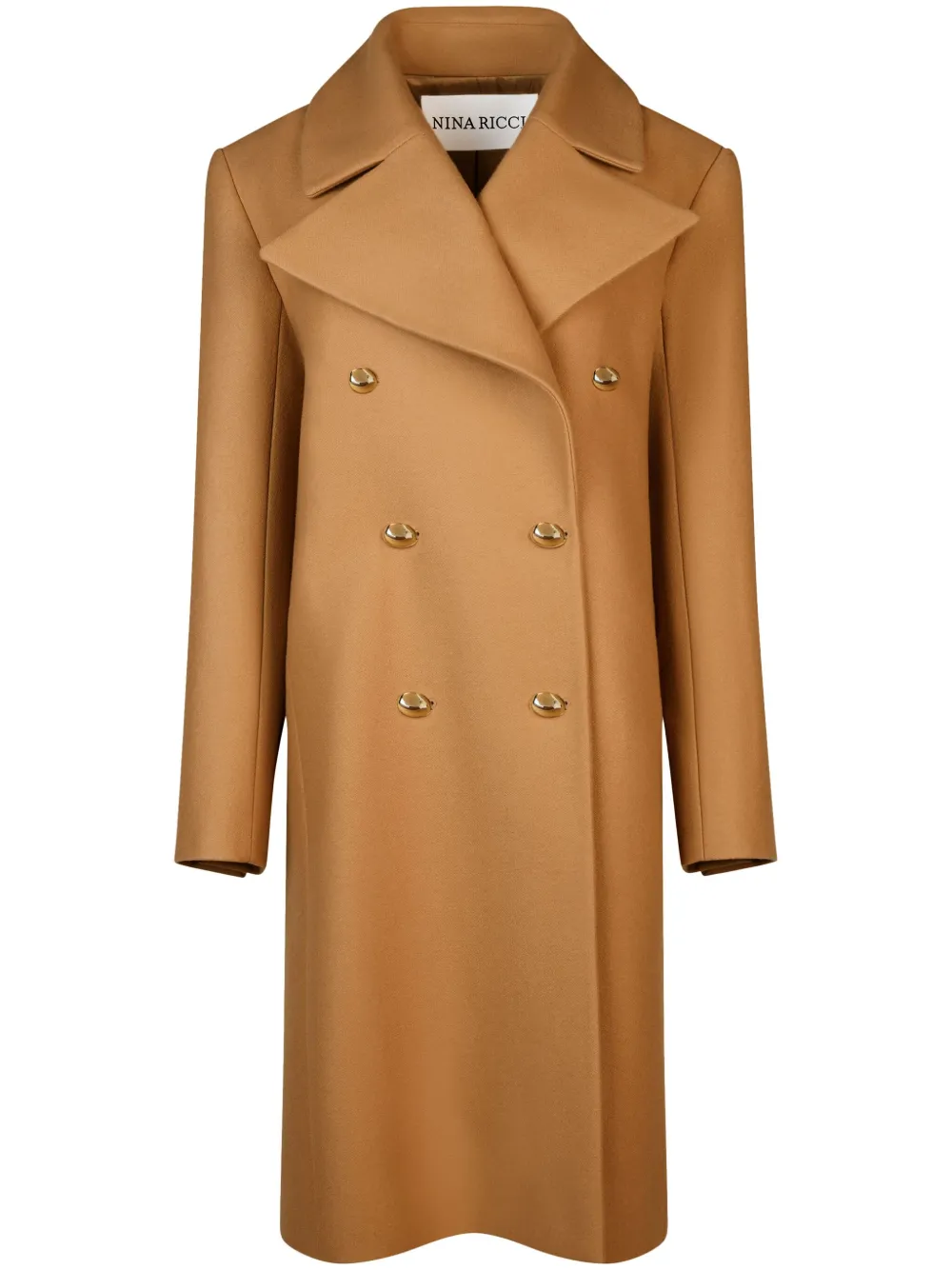 Nina Ricci Double-breasted Long Coat In Brown