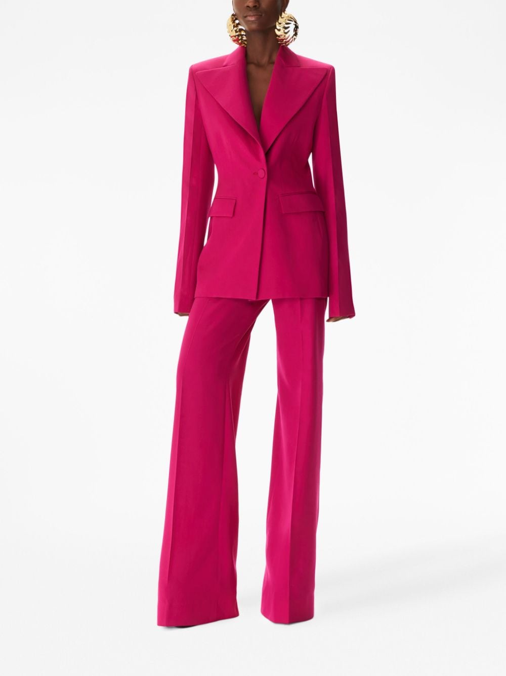 Shop Nina Ricci High-waist Tailored Wool Trousers In Pink