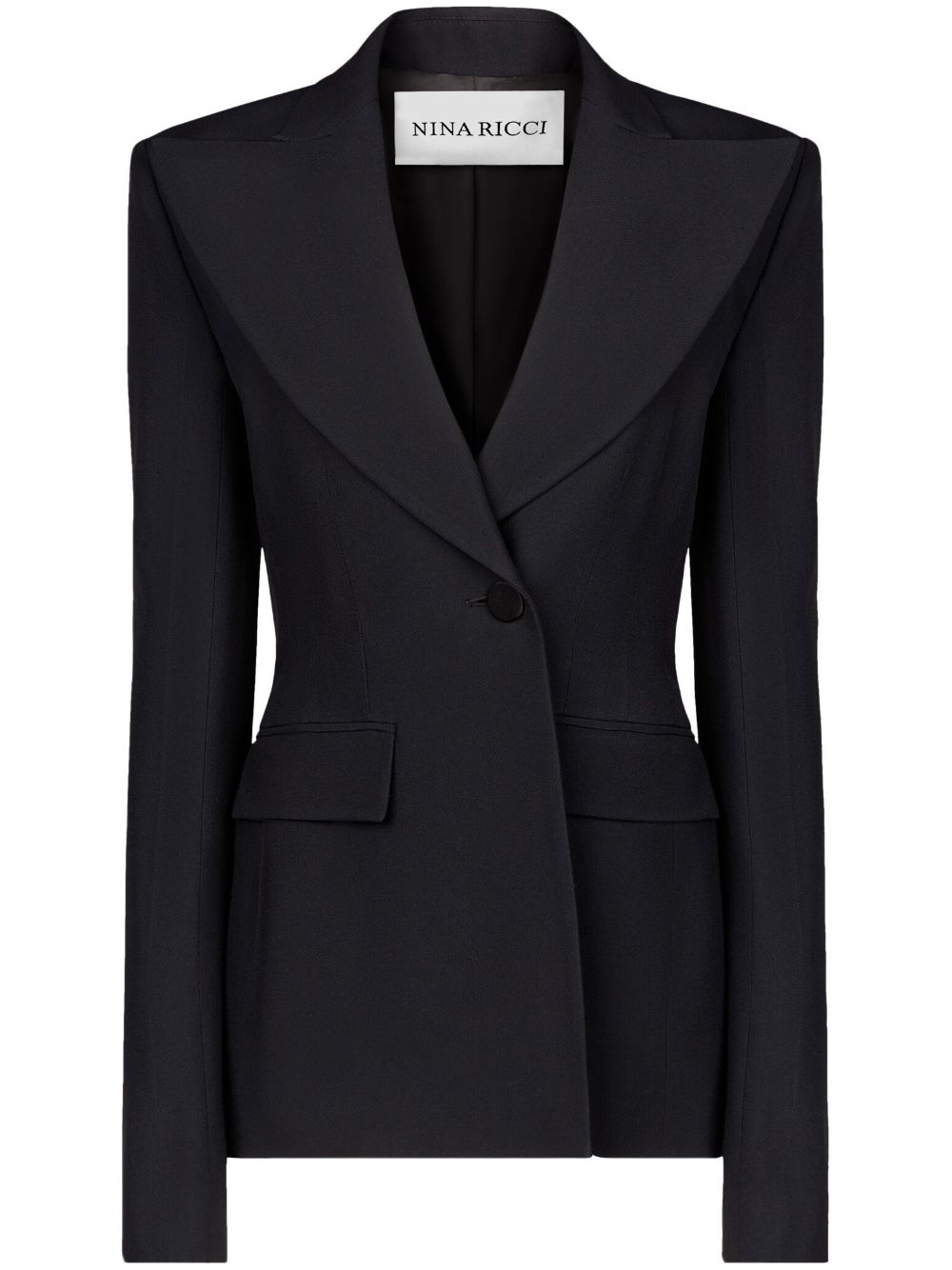 Shop Nina Ricci Single-breasted Peaked-lapels Blazer In Black