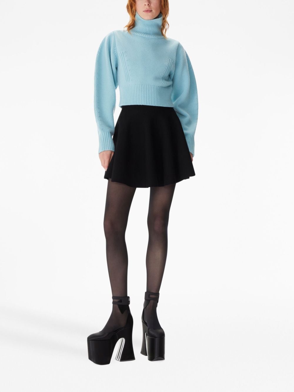 Nina Ricci high-waisted A-line miniskirt - Zwart