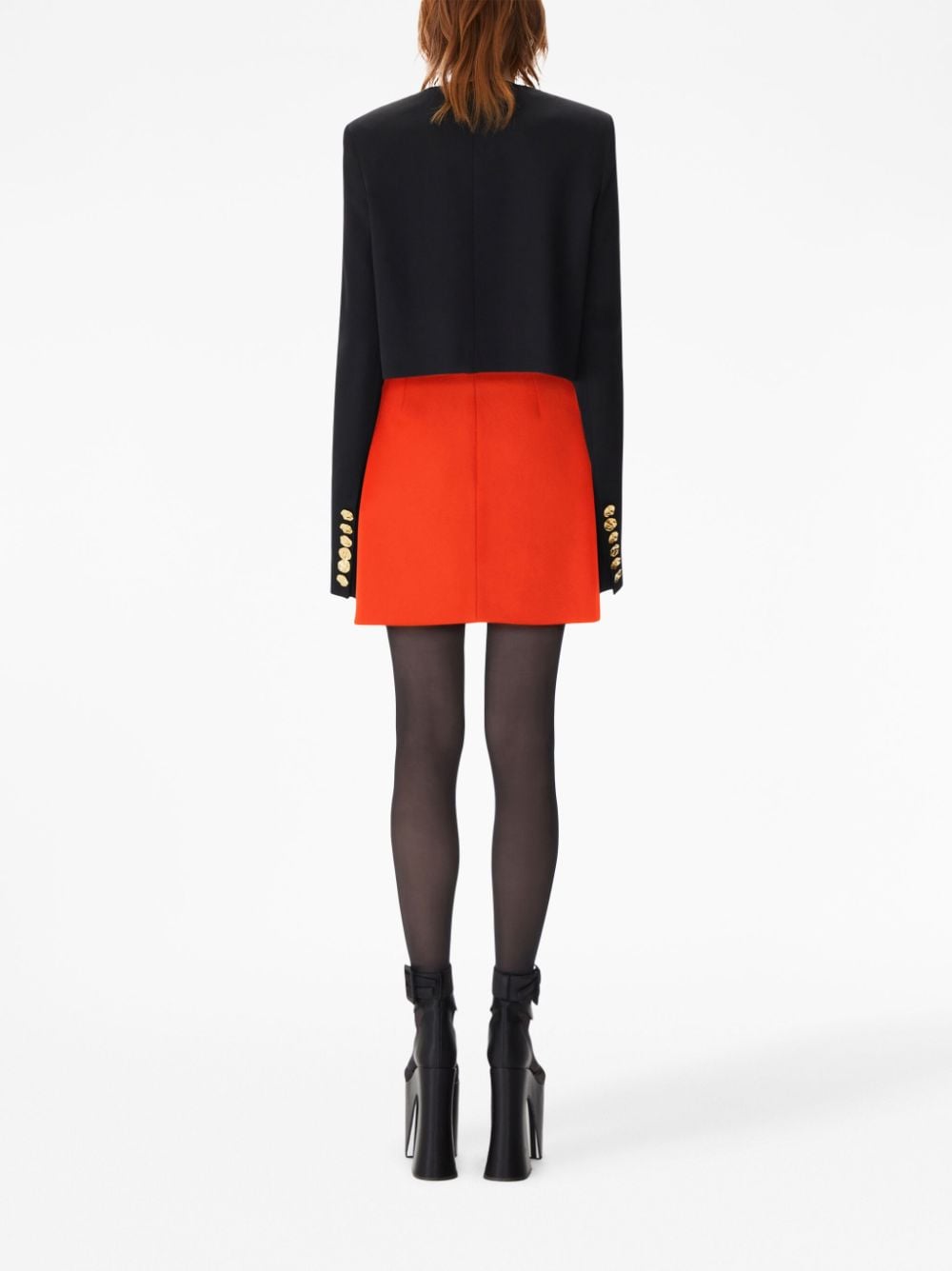 Shop Nina Ricci A-line Wool-blend Miniskirt In Orange