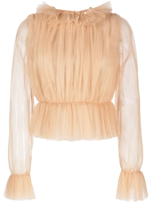 Blouse en tulle à manches longues - KHAITE - Modalova