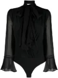 PINKO tie-neck chiffon bodysuit - Black