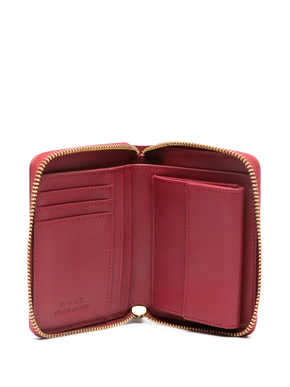 Pinko Love Bird Leather Wallet In Red