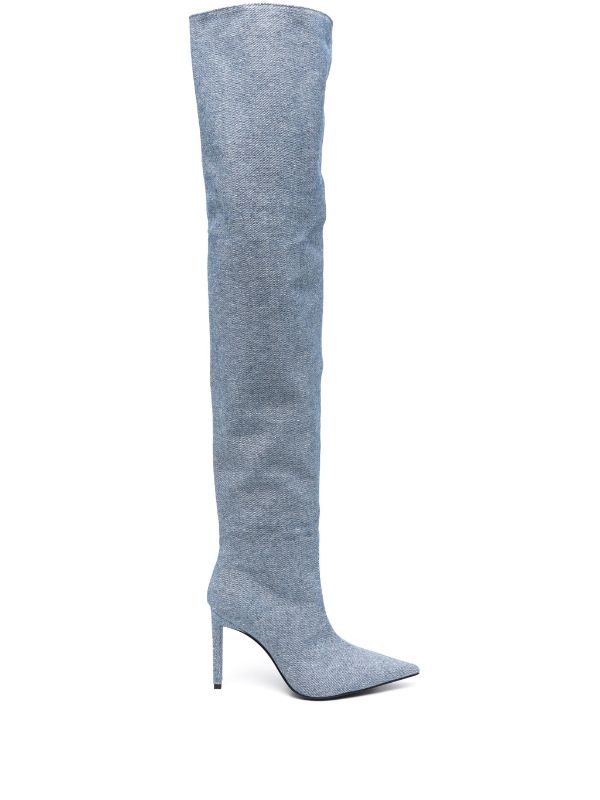 Light blue 2024 thigh high boots