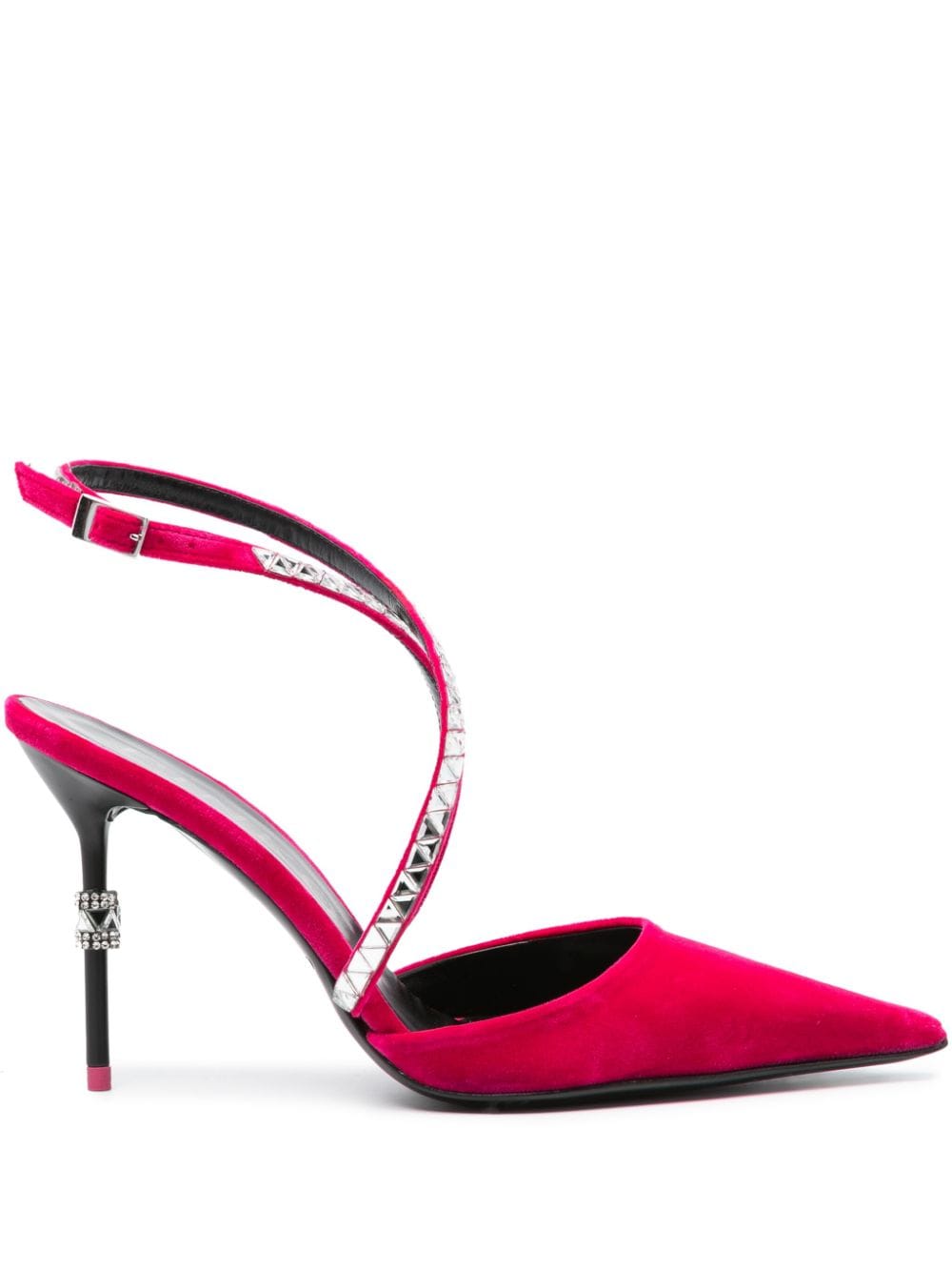 Pinko 90mm Leather Slingback Pumps In Beetroot