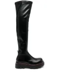 PINKO leather knee-high boots - Black