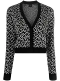 PINKO logo-jacquard cardigan - Black