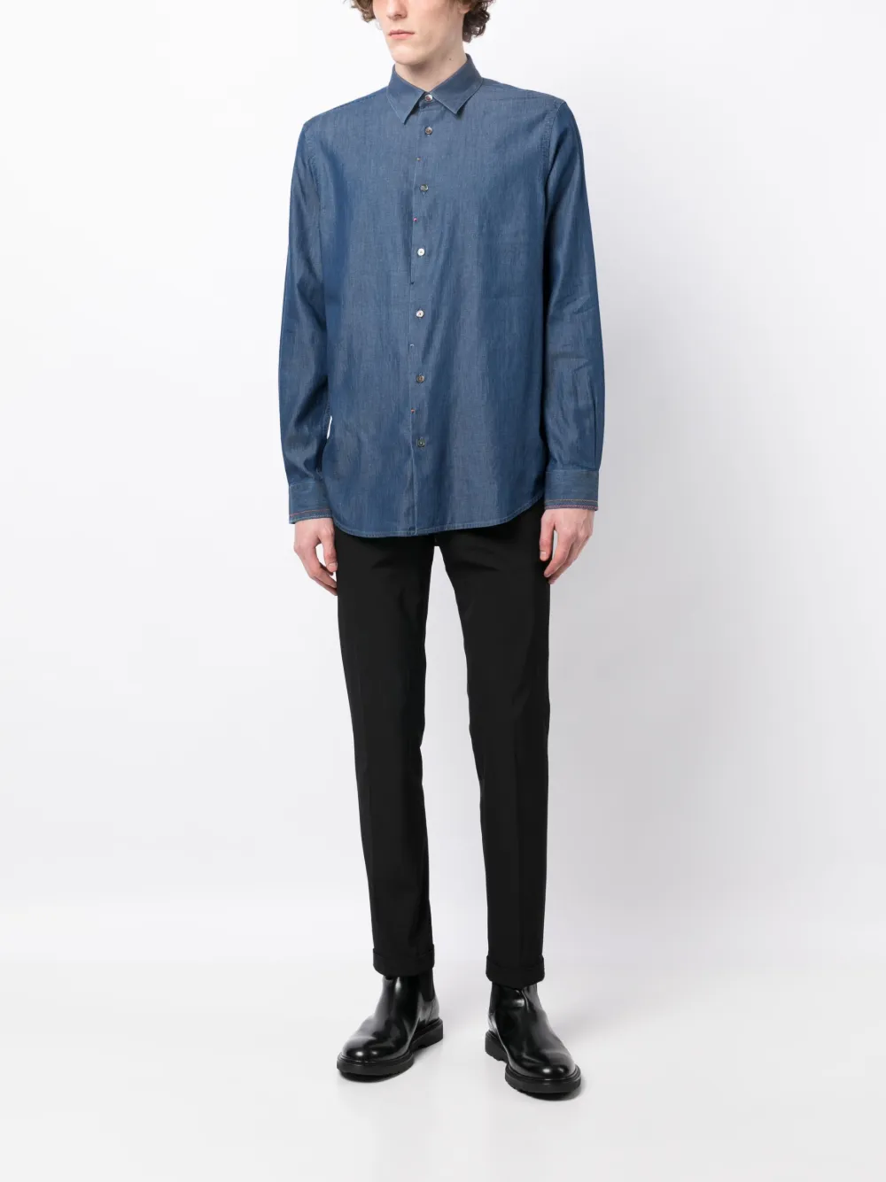 Paul Smith Overhemd van katoenmix - Blauw