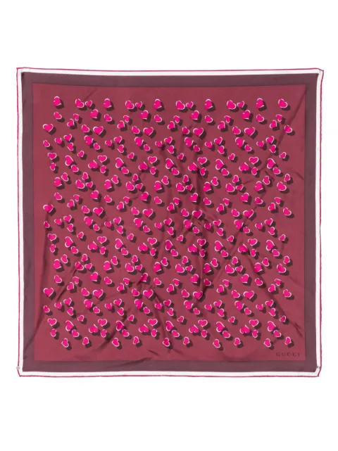 Gucci hear-print organic silk scarf