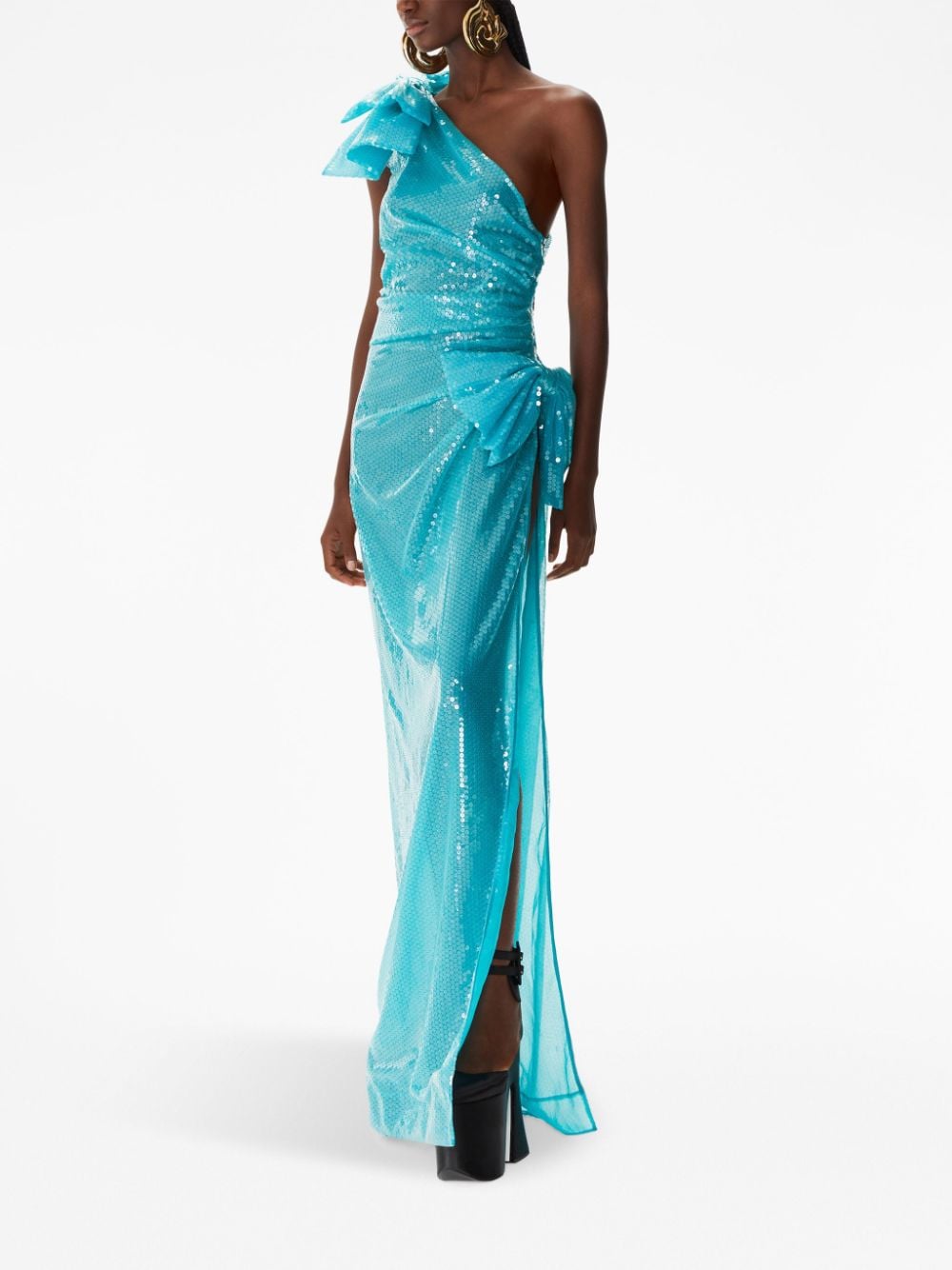 Image 2 of Nina Ricci sequinned asymmetric gown